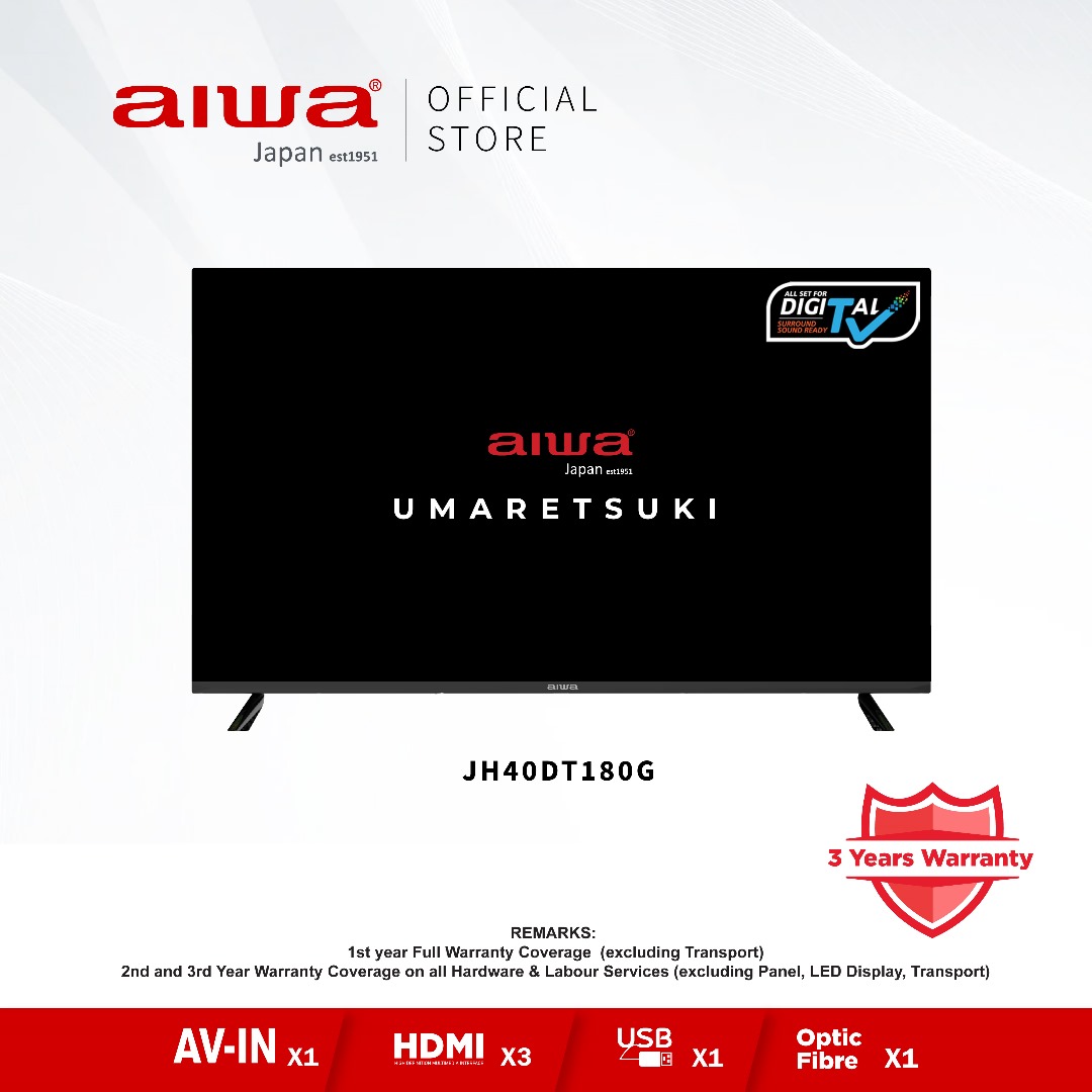 Aiwa 40 inch FHD LED TV | JH40DT180G – AIWA Singapore