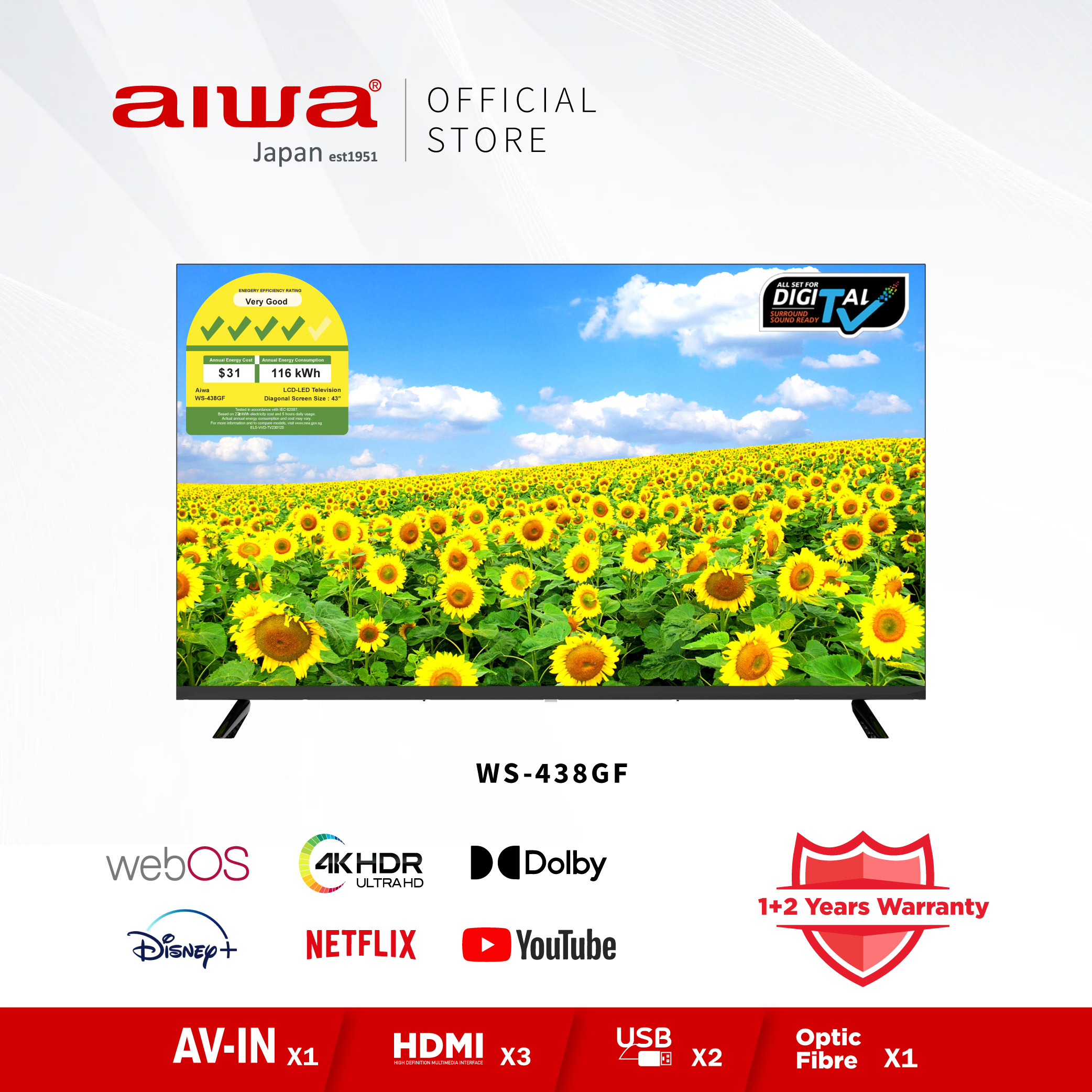 AIWA 43″ | 438GF | Full HD | WebOS Smart TV | Frameless TV AIWA 43″ | 438GF | Full HD | WebOS Smart TV | Frameless TV